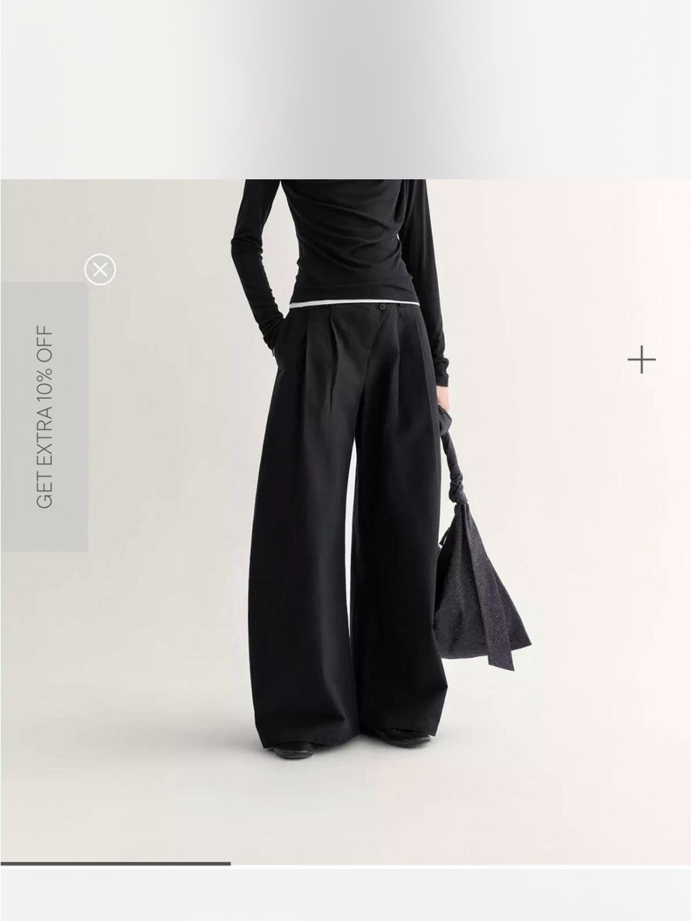 High-Rise Wide-Leg Black Trousers